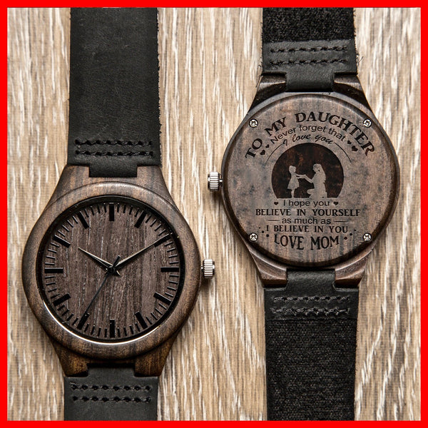 Gift For Daughter- Special gift engraved wooden watch