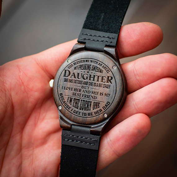 Gift For Daughter- Special gift engraved wooden watch