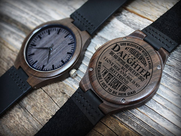 Gift For Daughter- Special gift engraved wooden watch
