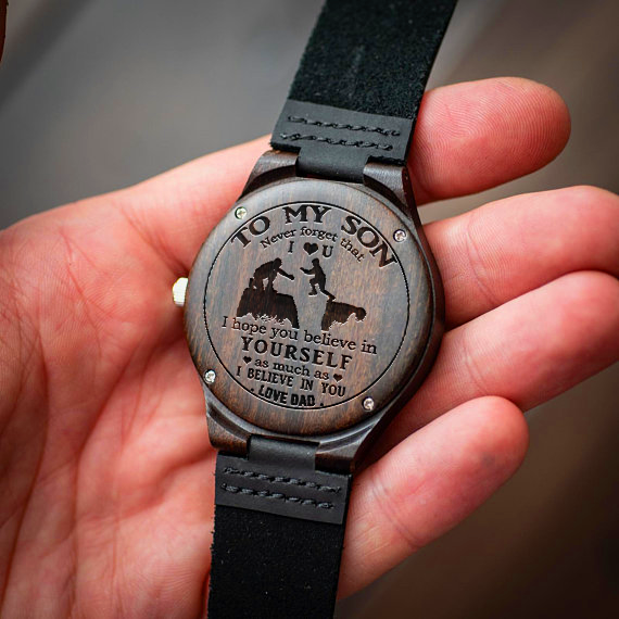 Gift For Your Son- Special gift engraved wooden watch