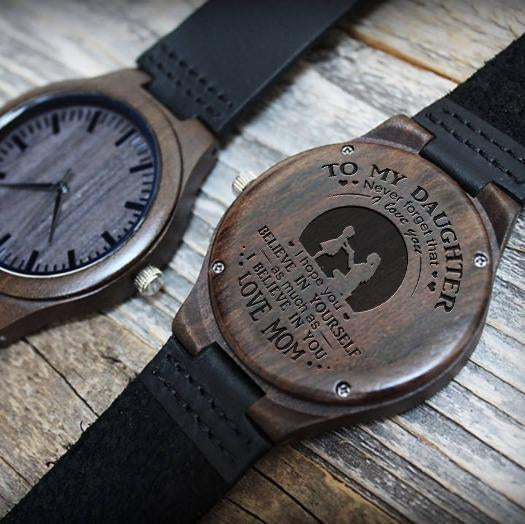 Gift For Daughter- Special gift engraved wooden watch