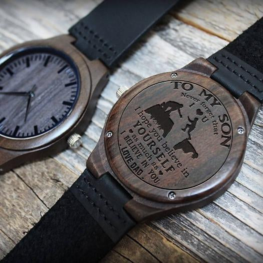 Gift For Your Son- Special gift engraved wooden watch