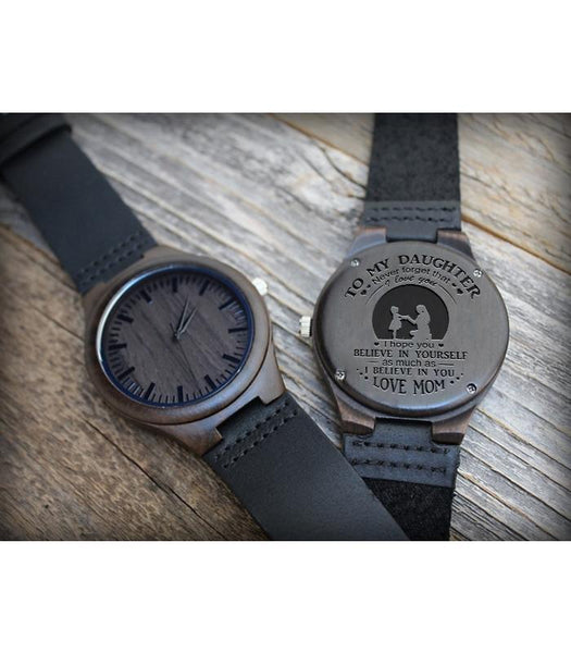 Gift For Daughter- Special gift engraved wooden watch