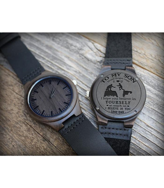 Gift For Your Son- Special gift engraved wooden watch